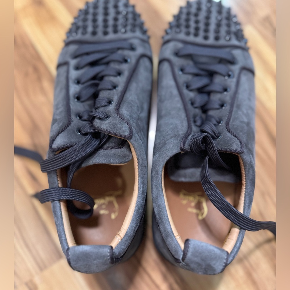 Christian Louboutin Gray Louis Junior Spikes. Us size 10. Used - Picture 4 of 5